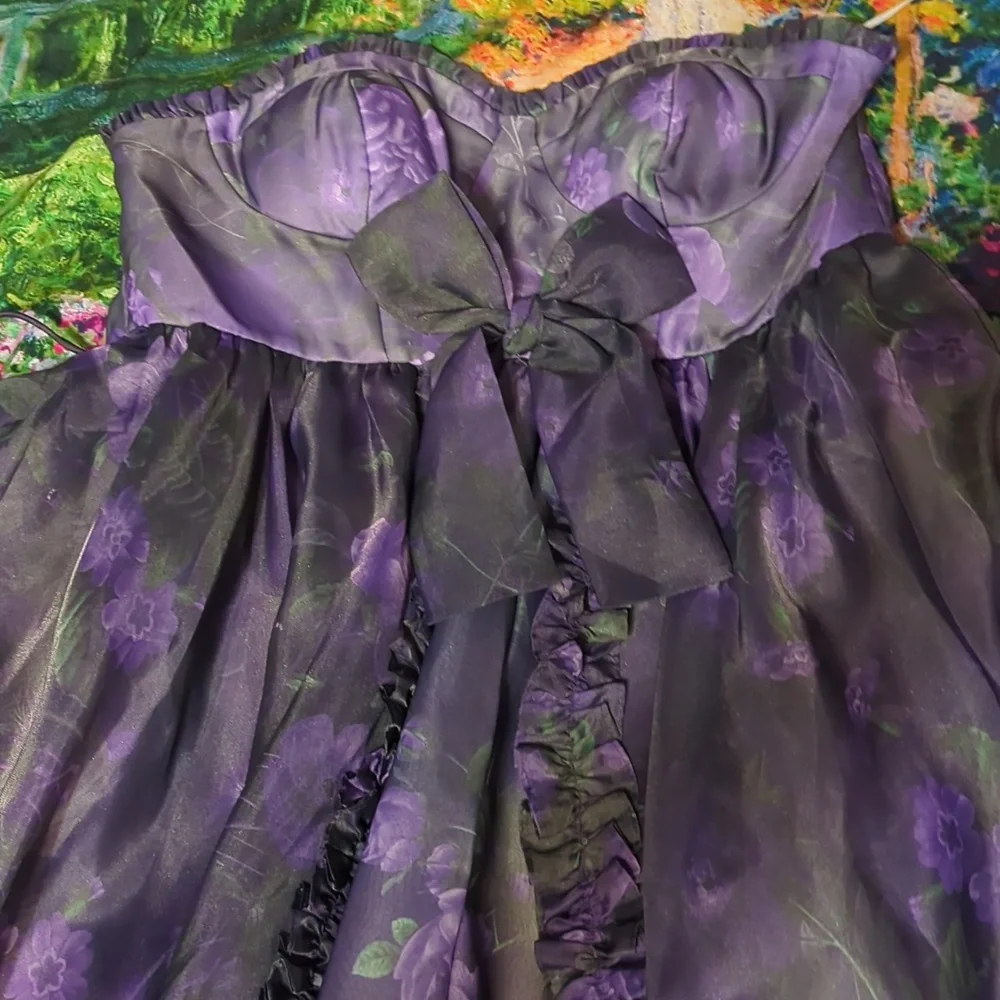 Purple Strapless Sundress for Prom - Picture 5 of 5